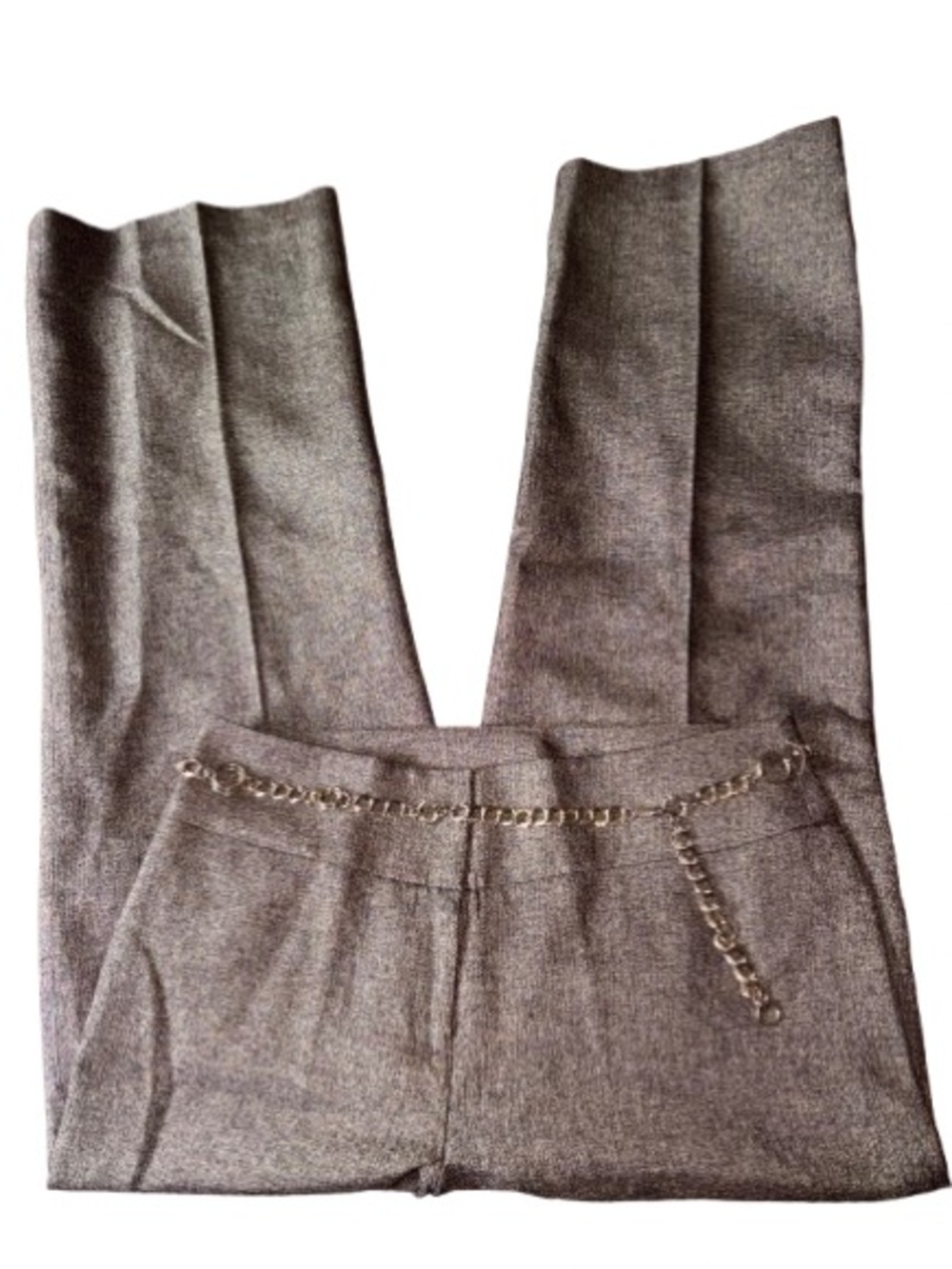Ann Taylor LOFT Tan Tailored Trousers with Chain Accent size 4P